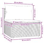 Garten-Mittelsofa mit Kissen Schwarz Poly Rattan – Bild 7