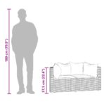 Garten-Ecksofas mit Kissen 2 Stk. Schwarz Poly Rattan – Bild 10