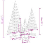 Weihnachtsbäume für Dekorationen 3 Stk. Massivholz Kiefer – Bild 10