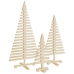 Weihnachtsbäume für Dekorationen 3 Stk. Massivholz Kiefer – Bild 2