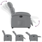 Relaxsessel mit Aufstehhilfe Hellgrau Stoff – Bild 7