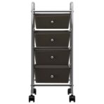 Schubladenwagen mit 4 Schubladen Schwarz Kunststoff – Bild 2