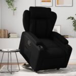 Relaxsessel mit Aufstehhilfe Schwarz Kunstleder