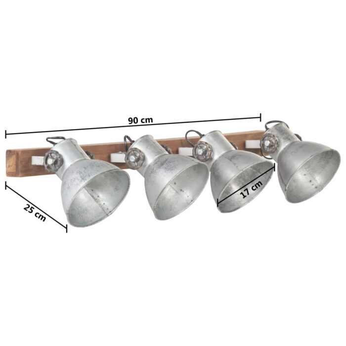 Wandlampe Industriestil Silbern 65x25 cm E27 – Bild 11