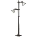 Stehlampe 2-flammig Silbern E27 Gusseisen – Bild 4