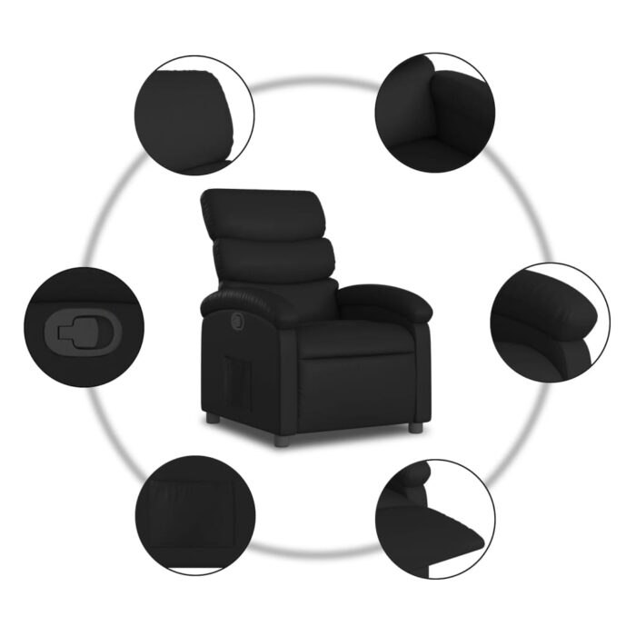 Relaxsessel, Kunstleder, Schwarz – Bild 7