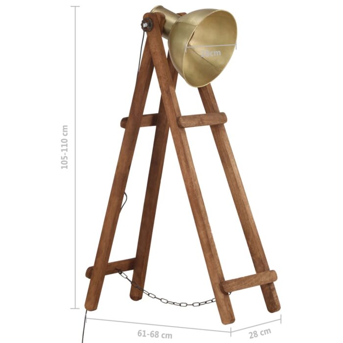 Stehlampe Silbern E27 Mango Massivholz – Bild 12