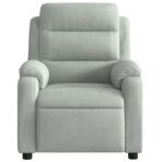 Massage-Relaxsessel, hellgrauer Samt – Bild 7