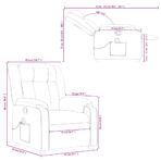 Massage-Relaxsessel, hellgrauer Stoff – Bild 12