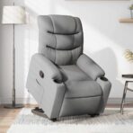 Relaxsessel mit Aufstehhilfe Hellgrau Stoff