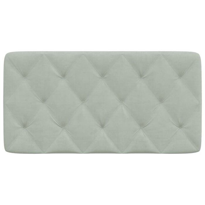 Kopfteilkissen Hellgrau 100 cm Samt – Bild 5