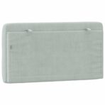 Kopfteilkissen Hellgrau 100 cm Samt – Bild 7