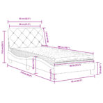 Bett mit Matratze Hellgrau 80x200 cm Samt – Bild 11