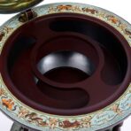 Globus-Bar mit Flaschenregal Eukalyptusholz Blau – Bild 6