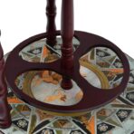 Globus-Bar mit Flaschenregal Eukalyptusholz Blau – Bild 7