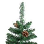 Weihnachtsbaum Schlank mit Echtholz und Zapfen Grün 150 cm PVC – Bild 4