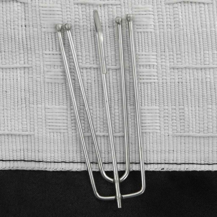 Verdunkelungsvorhänge Haken Leinenoptik 2Stk. Schwarz 140x175cm – Bild 4