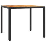 3-tlg. Garten-Essgruppe mit Kissen Schwarz Poly Rattan – Bild 4