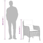 3-tlg. Garten-Essgruppe mit Kissen Schwarz Poly Rattan – Bild 8