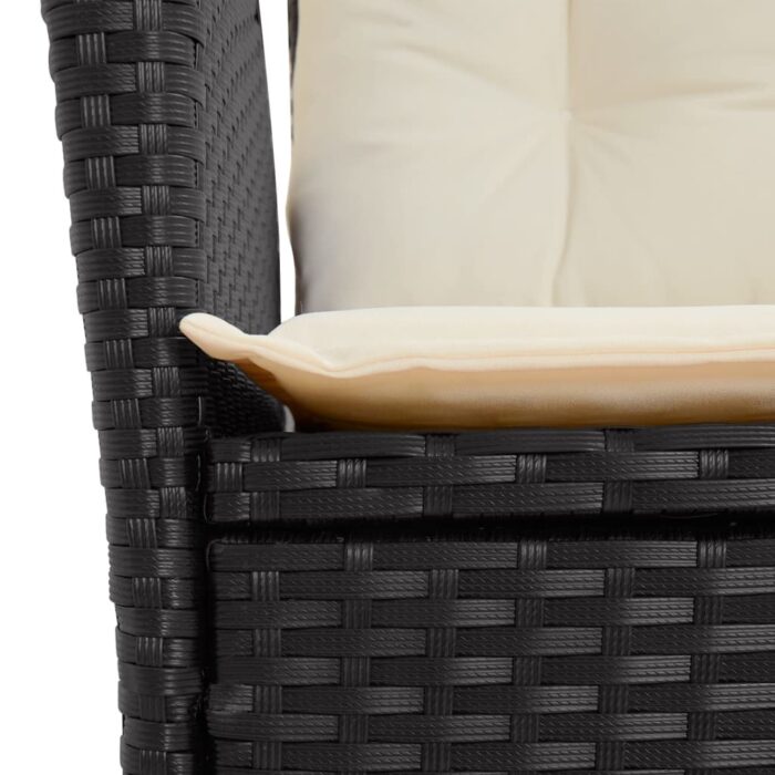7-tlg. Garten-Essgruppe mit Kissen Schwarz Poly Rattan – Bild 6