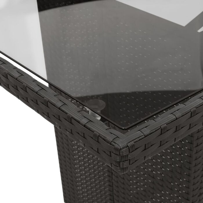 7-tlg. Garten-Essgruppe mit Kissen Schwarz Poly Rattan – Bild 8