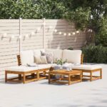 6-tlg. Garten-Lounge-Set mit Kissen Massivholz Akazie