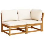 6-tlg. Garten-Lounge-Set mit Kissen Massivholz Akazie – Bild 3