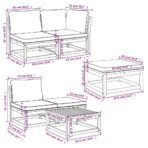 6-tlg. Garten-Lounge-Set mit Kissen Massivholz Akazie – Bild 9