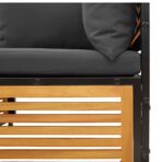 4-tlg. Garten-Sofagarnitur mit Kissen Massivholz Akazie – Bild 10