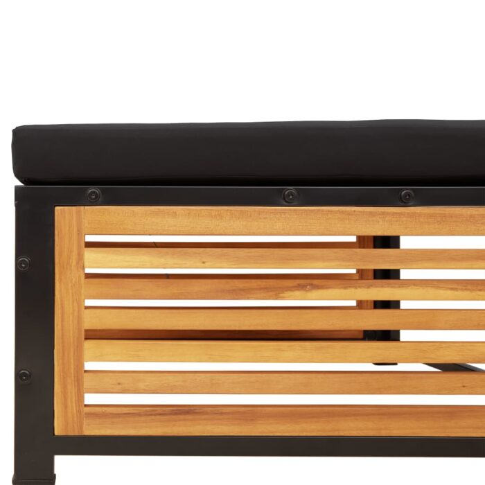 4-tlg. Garten-Sofagarnitur mit Kissen Massivholz Akazie – Bild 12