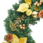 Weihnachtskranz mit LED-Lichtern Grün 60 cm PVC – Bild 5