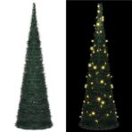 Künstlicher Pop-Up-Weihnachtsbaum mit Beleuchtung Grün 150 cm