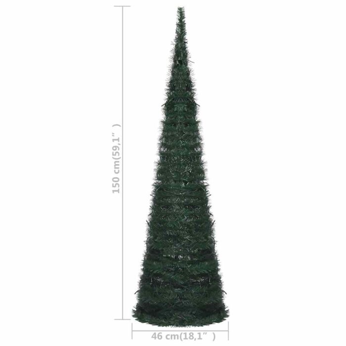 Künstlicher Pop-Up-Weihnachtsbaum mit Beleuchtung Grün 150 cm – Bild 10