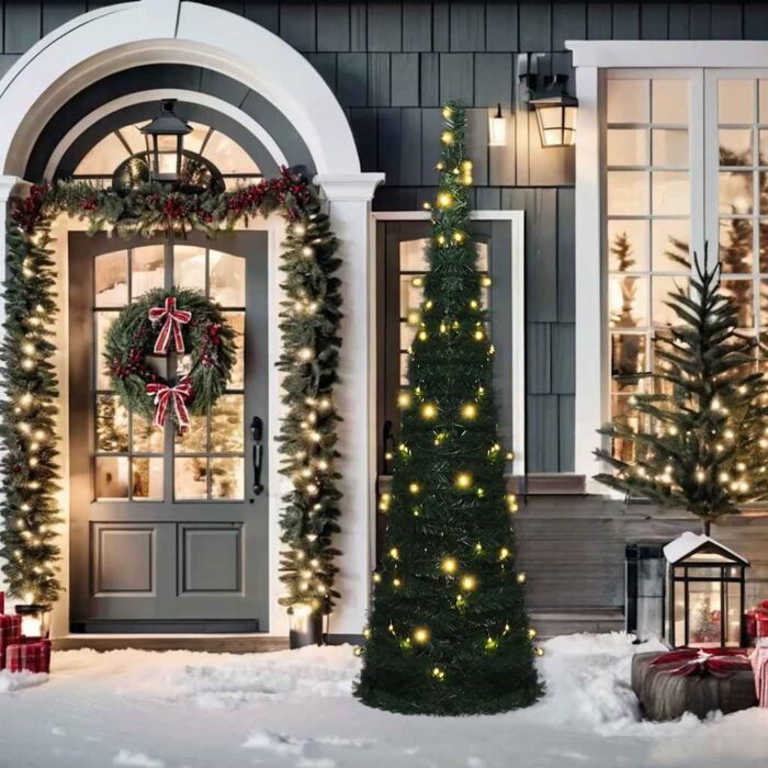 Künstlicher Pop-Up-Weihnachtsbaum mit Beleuchtung Grün 150 cm – Bild 2