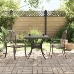 3-tlg. Bistro-Set Bronzen Aluminiumguss – Bild 2