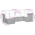 6-tlg. Garten-Sofagarnitur mit Kissen Schwarz Poly Rattan – Bild 3