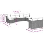 10-teiliges Gartensofa-Set mit Kissen, schwarzes Polyrattan – Bild 3