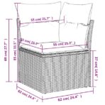 10-tlg. Garten-Sofagarnitur mit Kissen Schwarz Poly Rattan – Bild 10