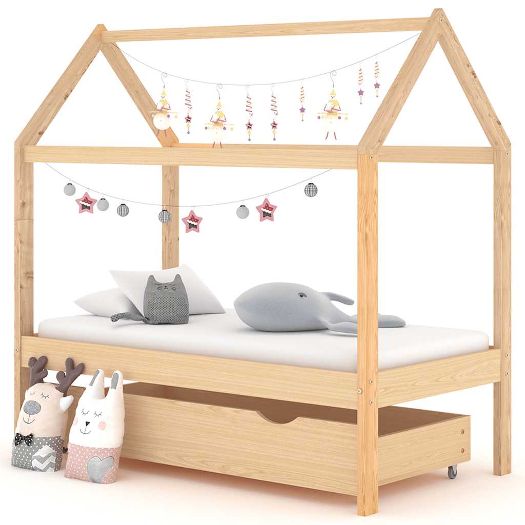 322136_1.jpg Kinderbett mit Schublade Massivholz Kiefer 70x140 cm – Bild 1