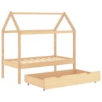 Kinderbett mit Schublade Massivholz Kiefer 70x140 cm – Bild 5