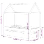 Kinderbett mit Schublade Massivholz Kiefer 70x140 cm – Bild 7