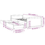 Massivholzbett mit Schubladen Kiefer 90x200 cm – Bild 9