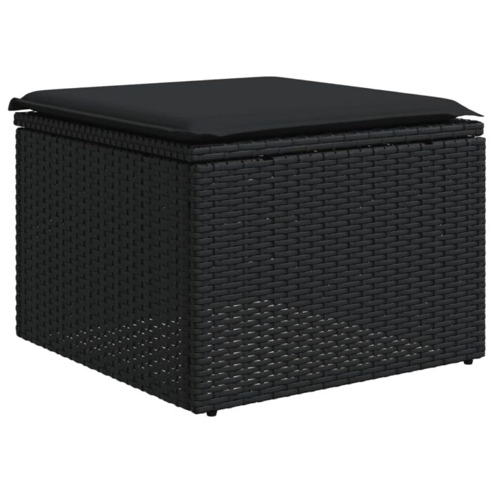 10-tlg. Garten-Sofagarnitur mit Kissen Schwarz Poly Rattan – Bild 6