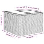 8-teiliges Gartensofa-Set mit Kissen, schwarzes Polyrattan – Bild 11