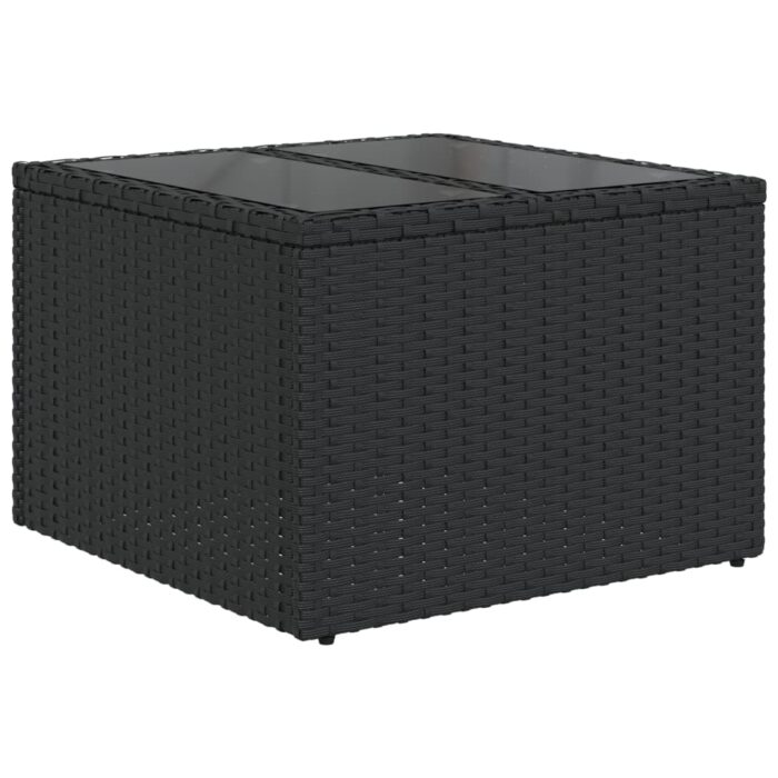 10-tlg. Garten-Sofagarnitur mit Kissen Schwarz Poly Rattan – Bild 6