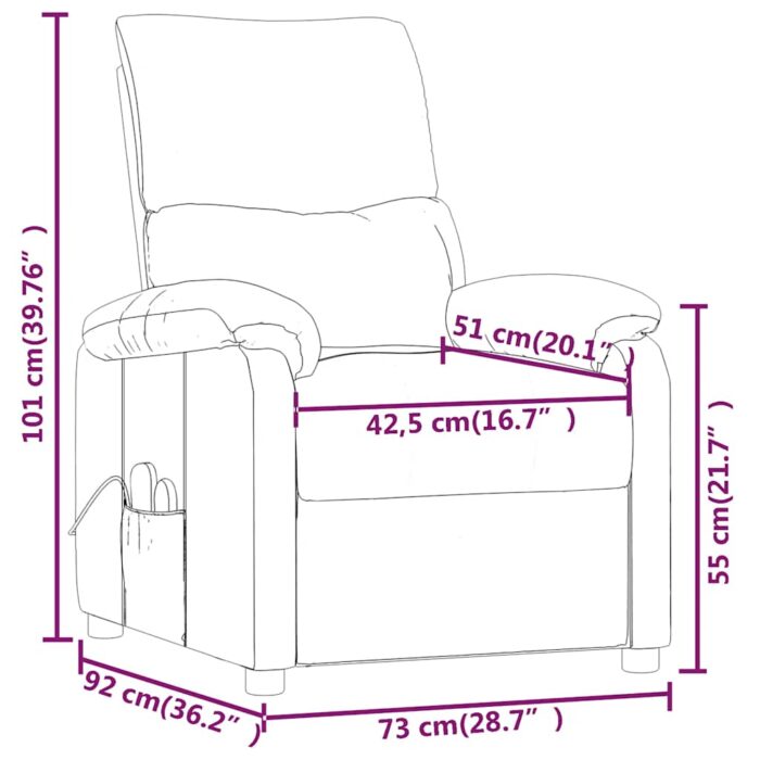 Massagesessel Hellgrau Stoff – Bild 11