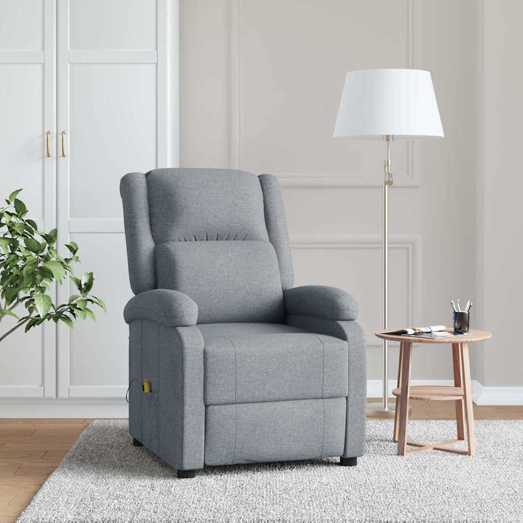 322464_1.jpg Massagesessel Hellgrau Stoff – Bild 1