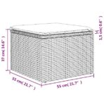 10-teiliges Gartensofa-Set mit Kissen, schwarzes Polyrattan – Bild 11