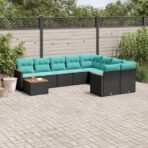 10-teiliges Gartensofa-Set mit Kissen