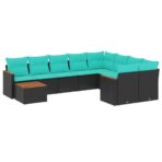 10-teiliges Gartensofa-Set mit Kissen – Bild 2